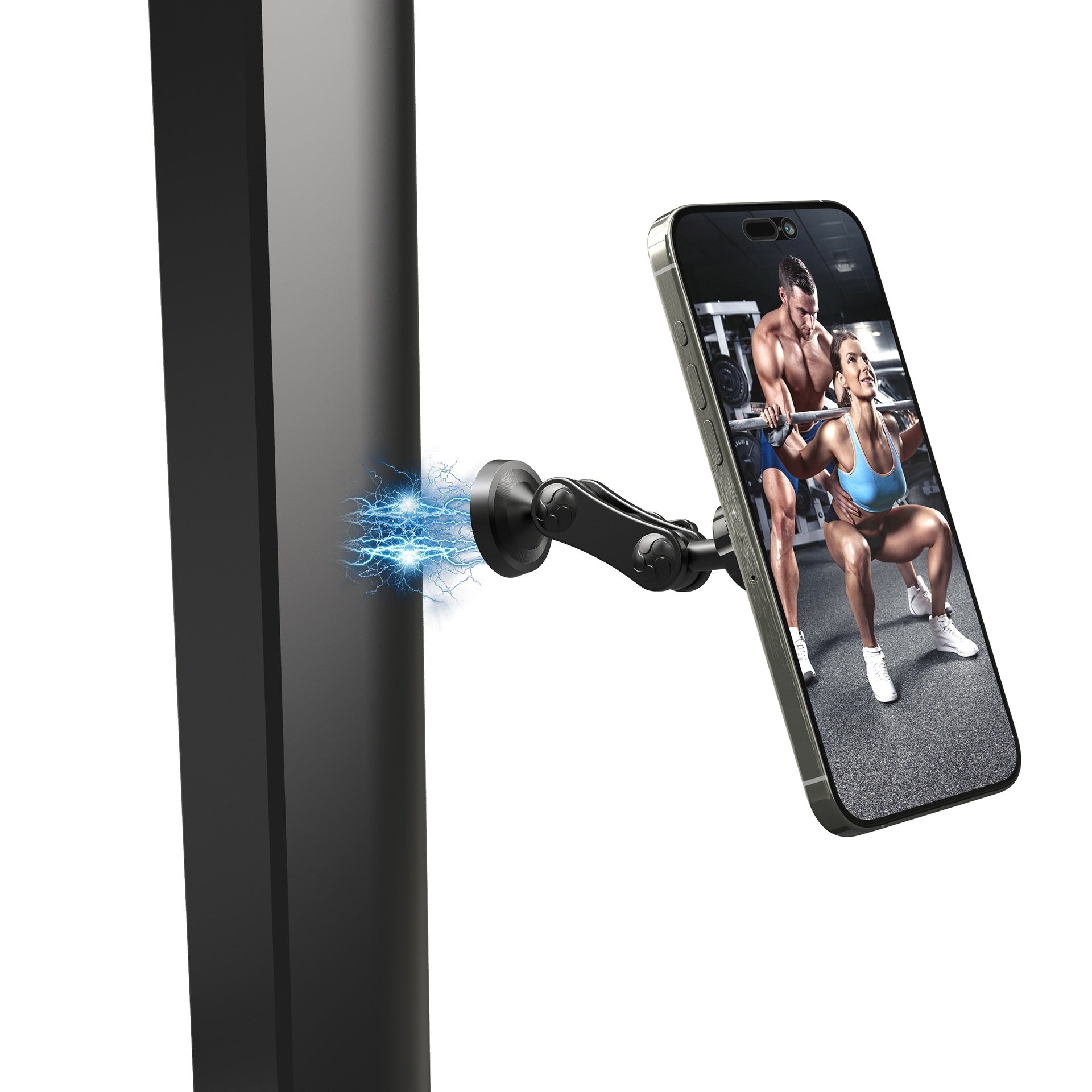 Aluminum Alloy Double Magnetic Gym Spinning Treadmill Lazy Phone Holder