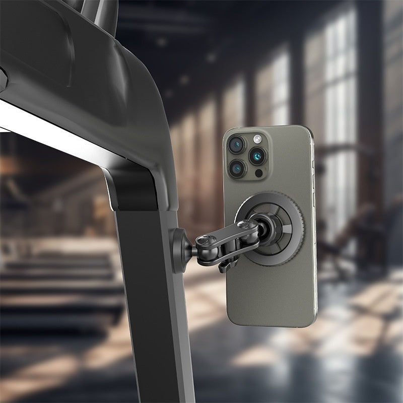Aluminum Alloy Double Magnetic Gym Spinning Treadmill Lazy Phone Holder