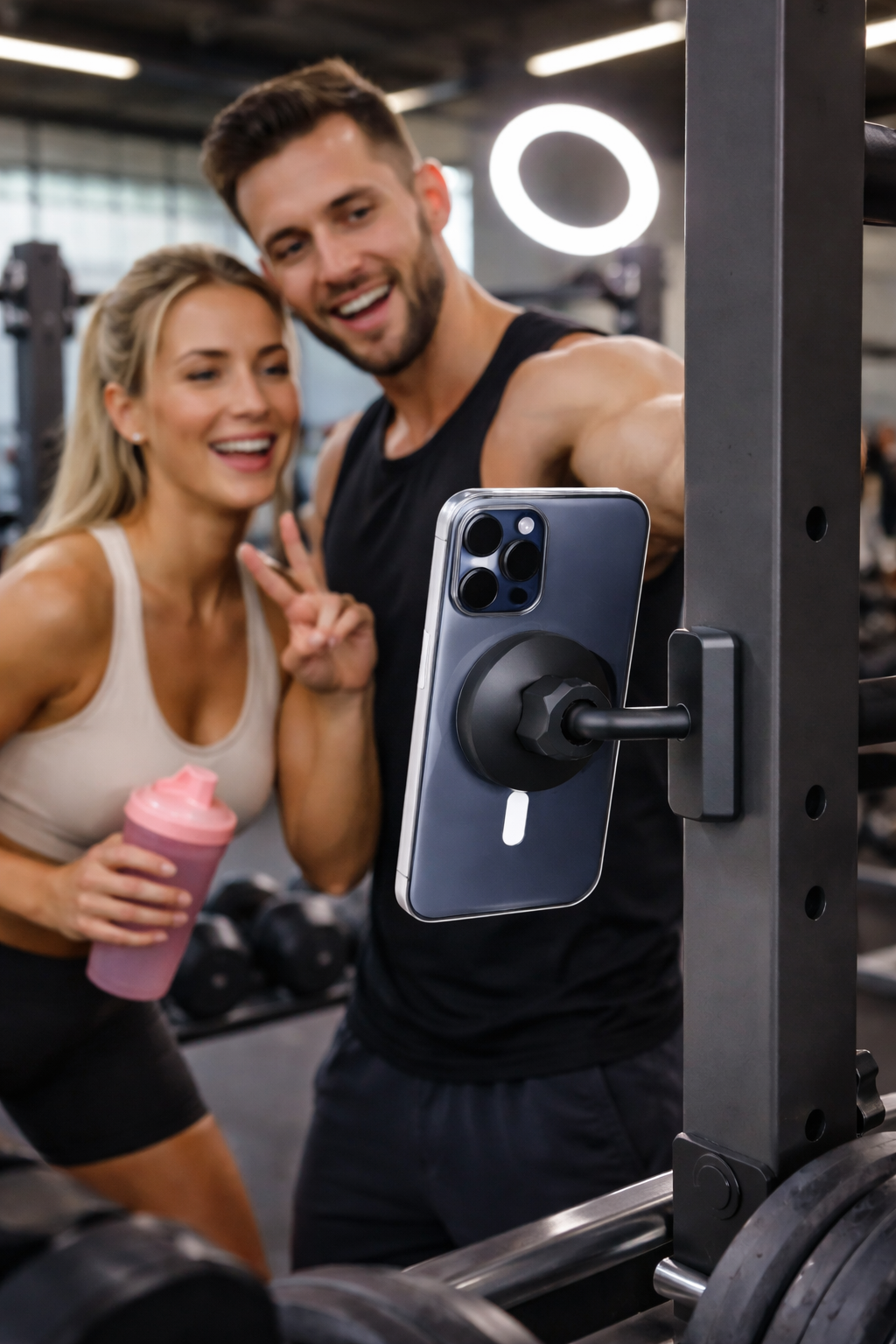 Magnetic Gym Phone Holder – Hands-Free Filming, Timers & Workout Recording